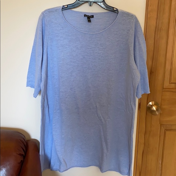 Light Blue Short Sleeved Eileen Fisher Sweater - Picture 1 of 10